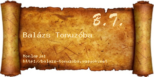 Balázs Tonuzóba névjegykártya