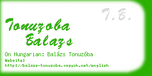 tonuzoba balazs business card